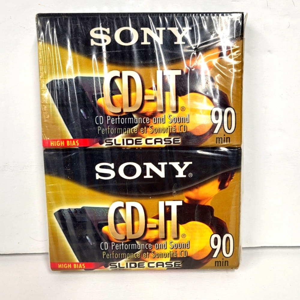 2 Pack Sony CD-It High Bias Audio Cassettes - 90 minutes slide case sealed new